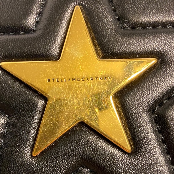 Stella McCartney Black and Gold Star long vegan leather Wallet - Picture 2 of 14